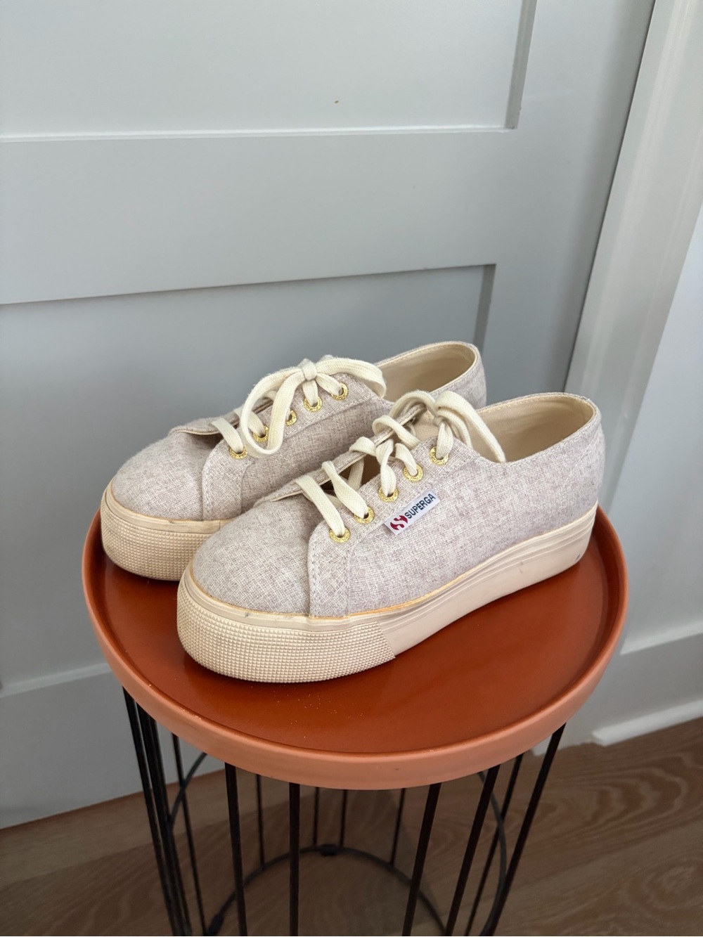 Superga Soft Platform Sneakers in Cream